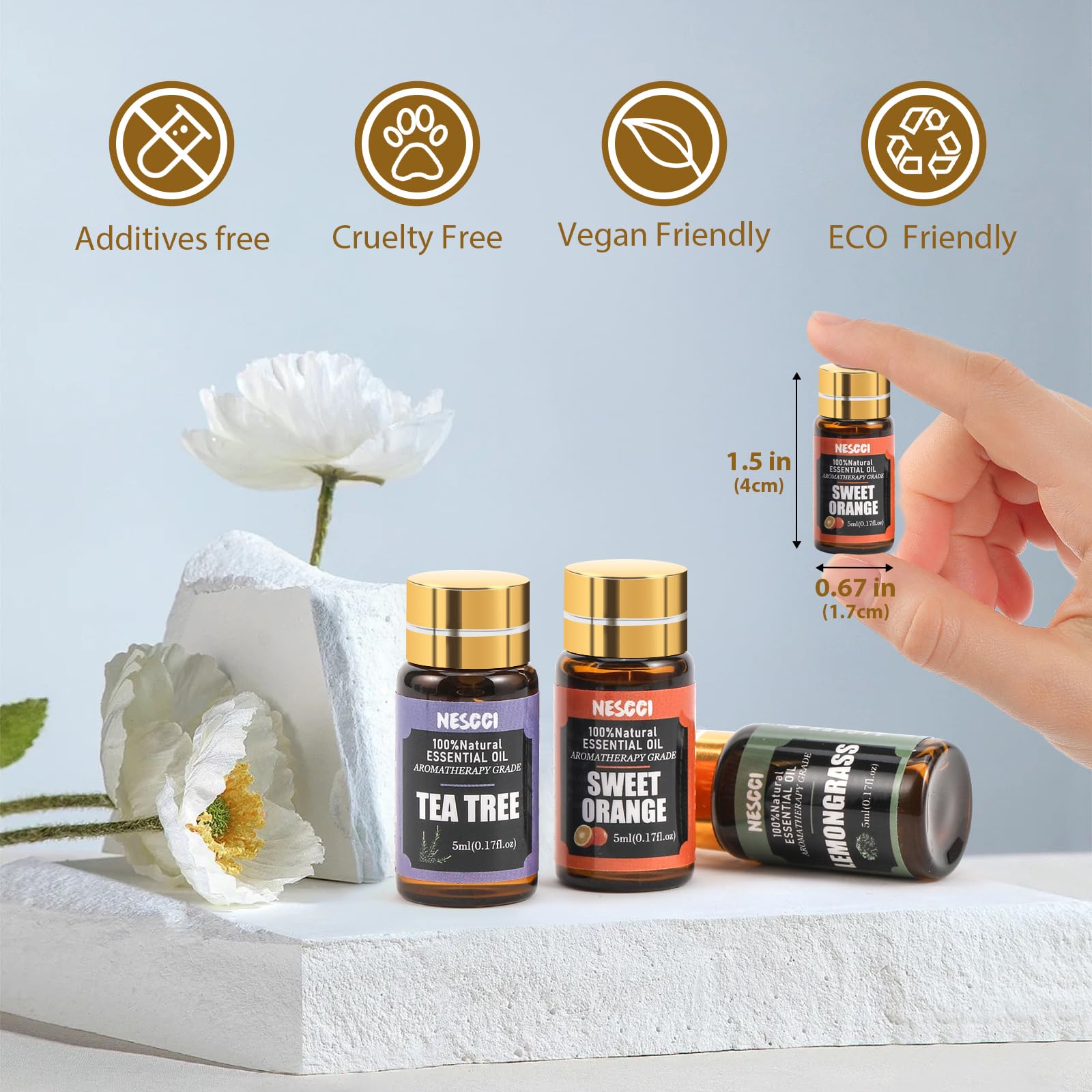 Aceite esencial menta de NESCCI para espacios frescos y revitalizantes.