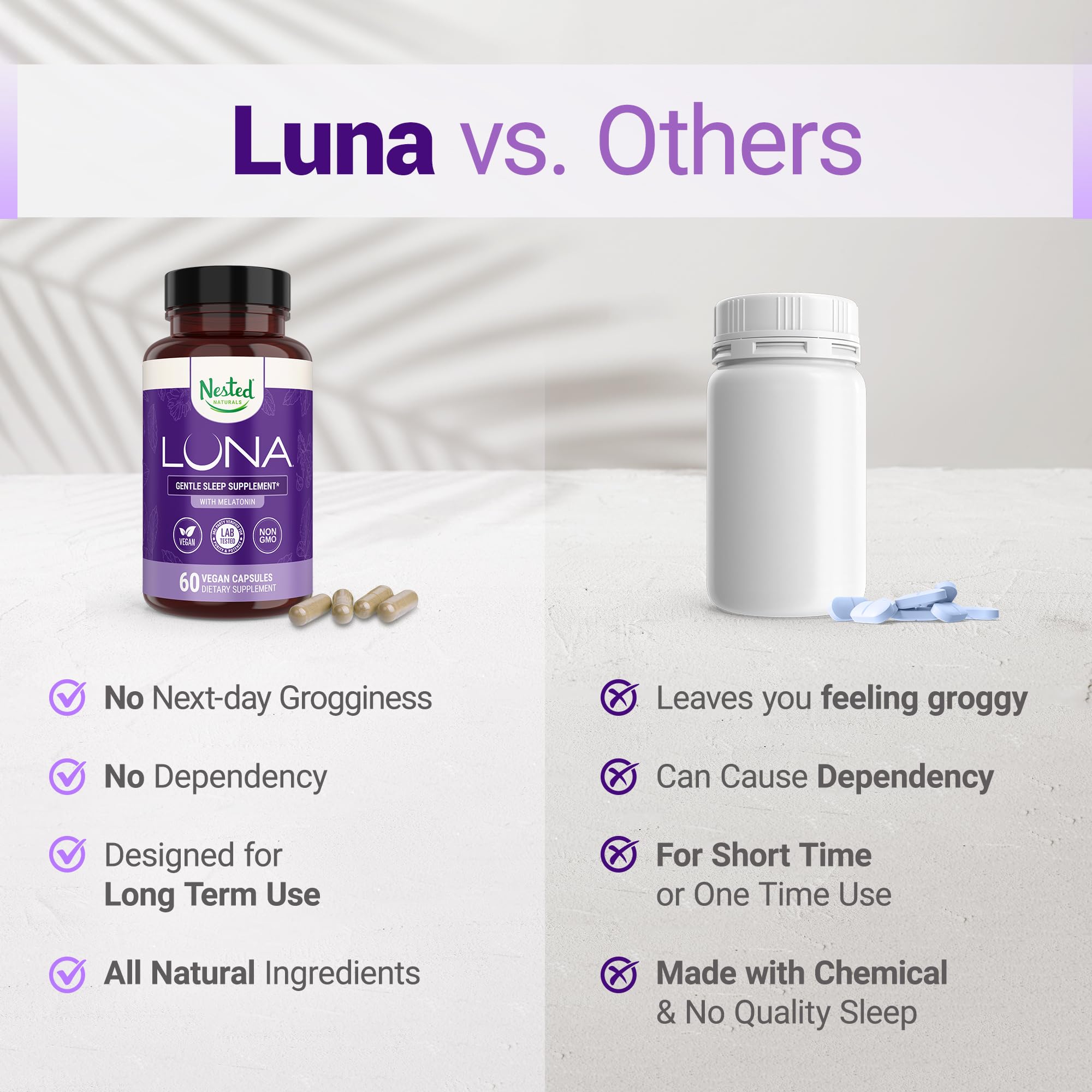 Nested Naturals Luna melisa: planta que favorece un ambiente relajado para dormir.