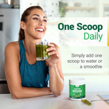 Mezcla con spirulina y chlorella para un aporte vegetal de Nested Naturals.