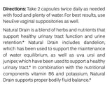 NeuEve Ingredientes vegetales: mezcla herbal para bienestar urinario