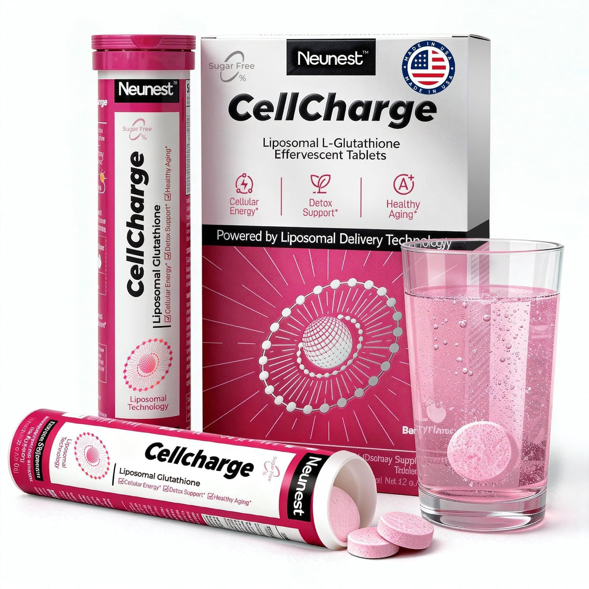NEUNEST Glutatión liposomal 500 mg en botella para uso diario