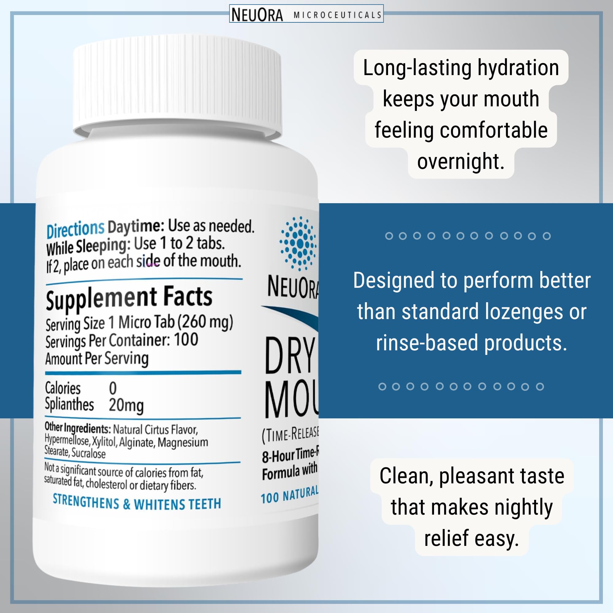 NeuOra Dry Mouth TR MicroTabs dosis discreta para la boca