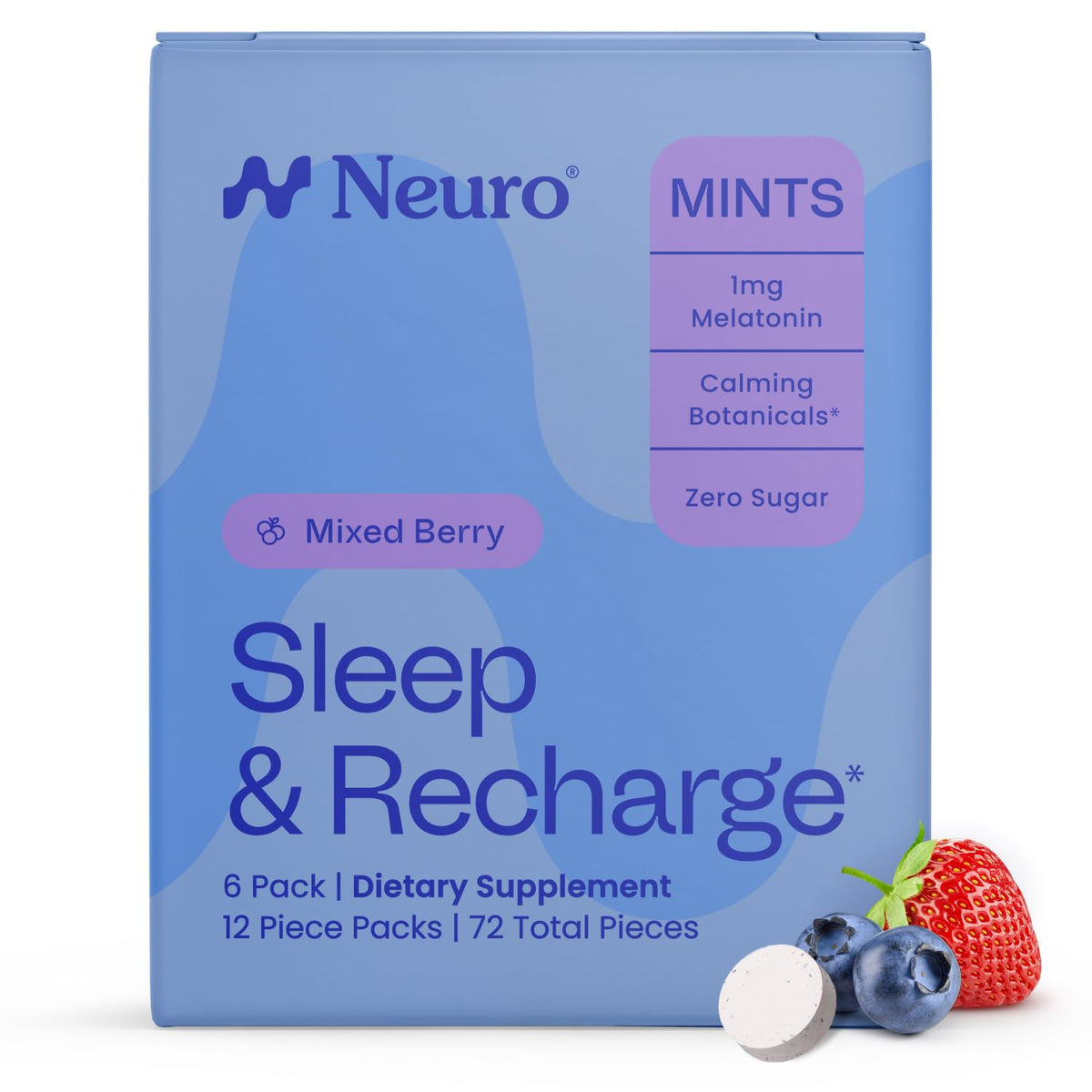 Neuro Sleep menta derretible con melatonina 1 mg para descanso suave