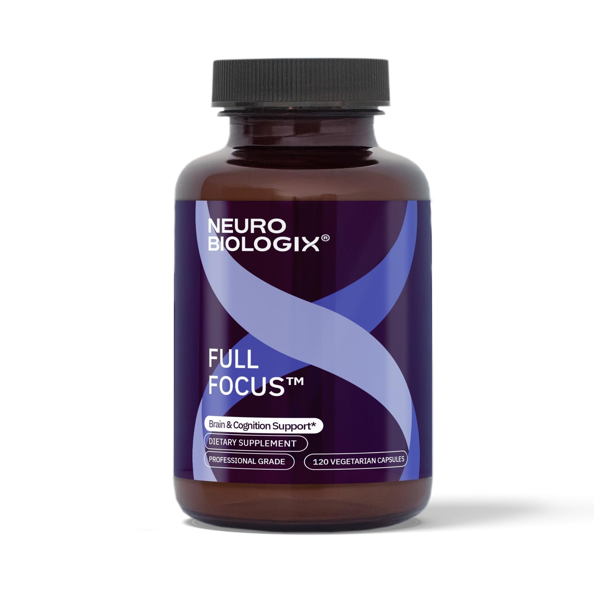 Neurobiologix Full Focus frasco de cápsulas para concentración y enfoque.