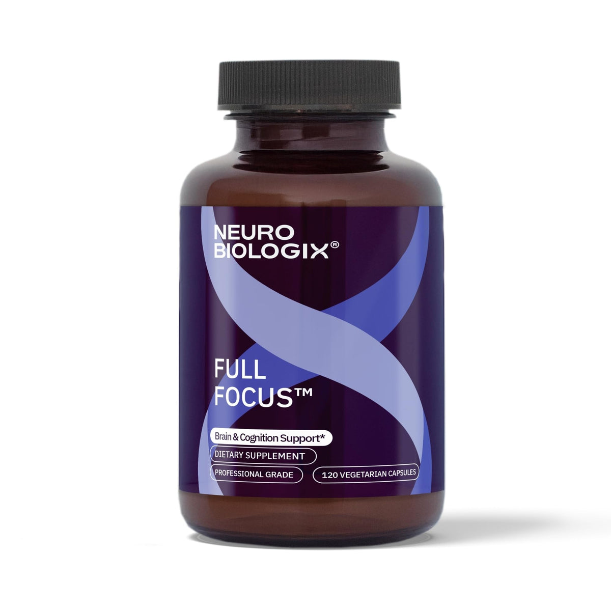 Neurobiologix Full Focus frasco de cápsulas para concentración y enfoque.