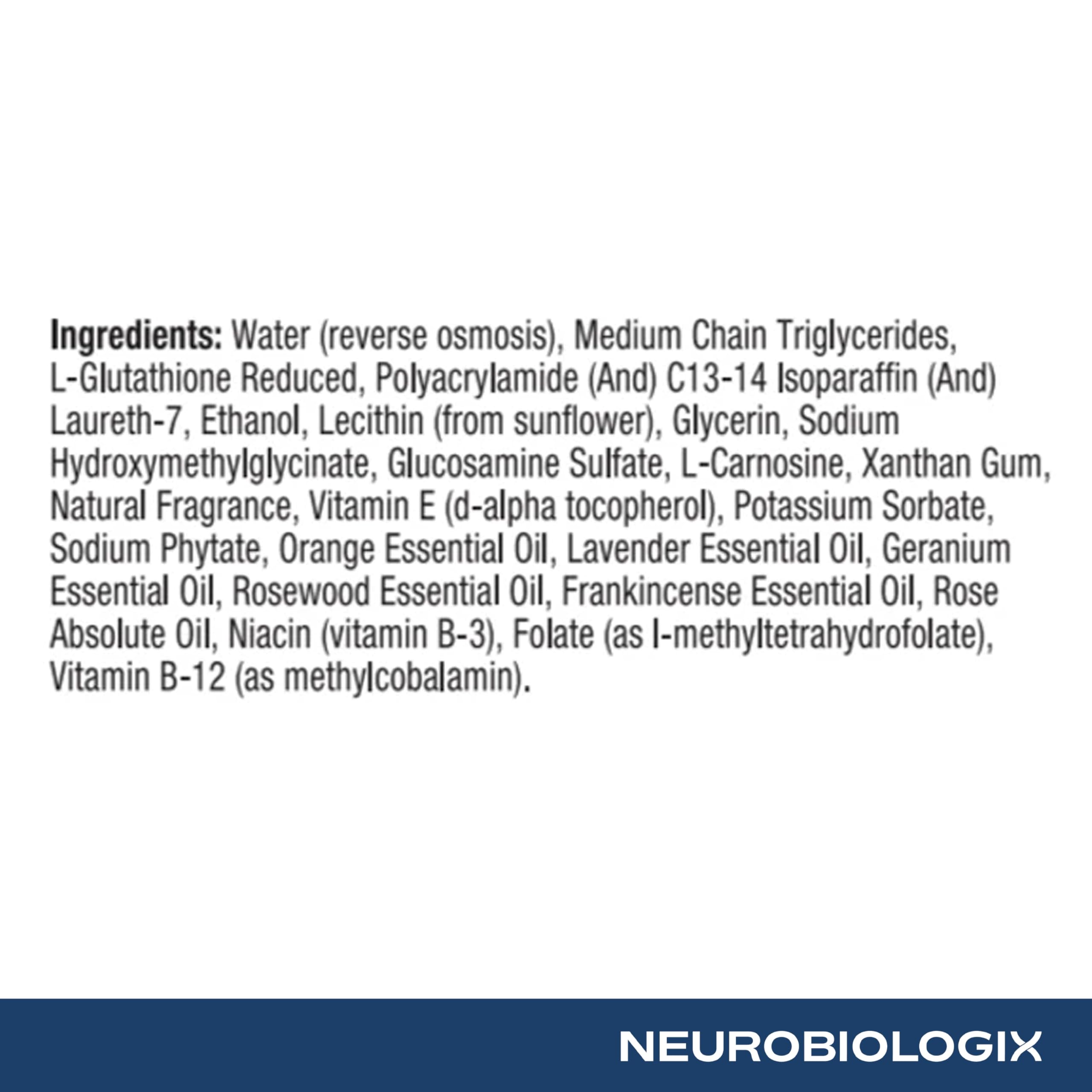 Neurobiologix L-carnosina y antioxidantes para nutrición de la piel.