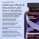 Neurobiologix Pea Soothe: cápsulas en mesa, fácil dosificación para rutina diaria.