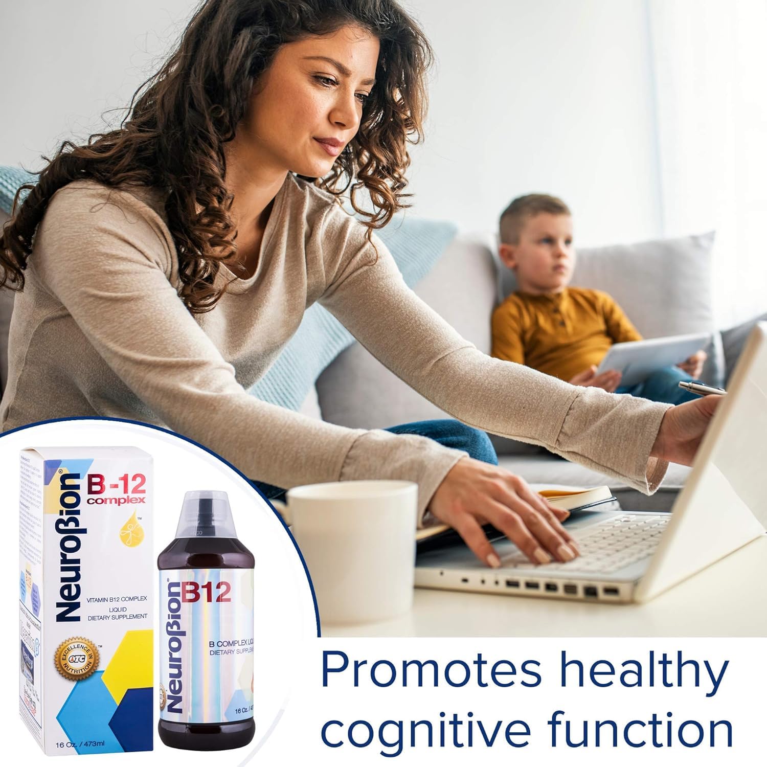 Neurobion B12 líquido cítrico, etiqueta interior, uso diario sencillo