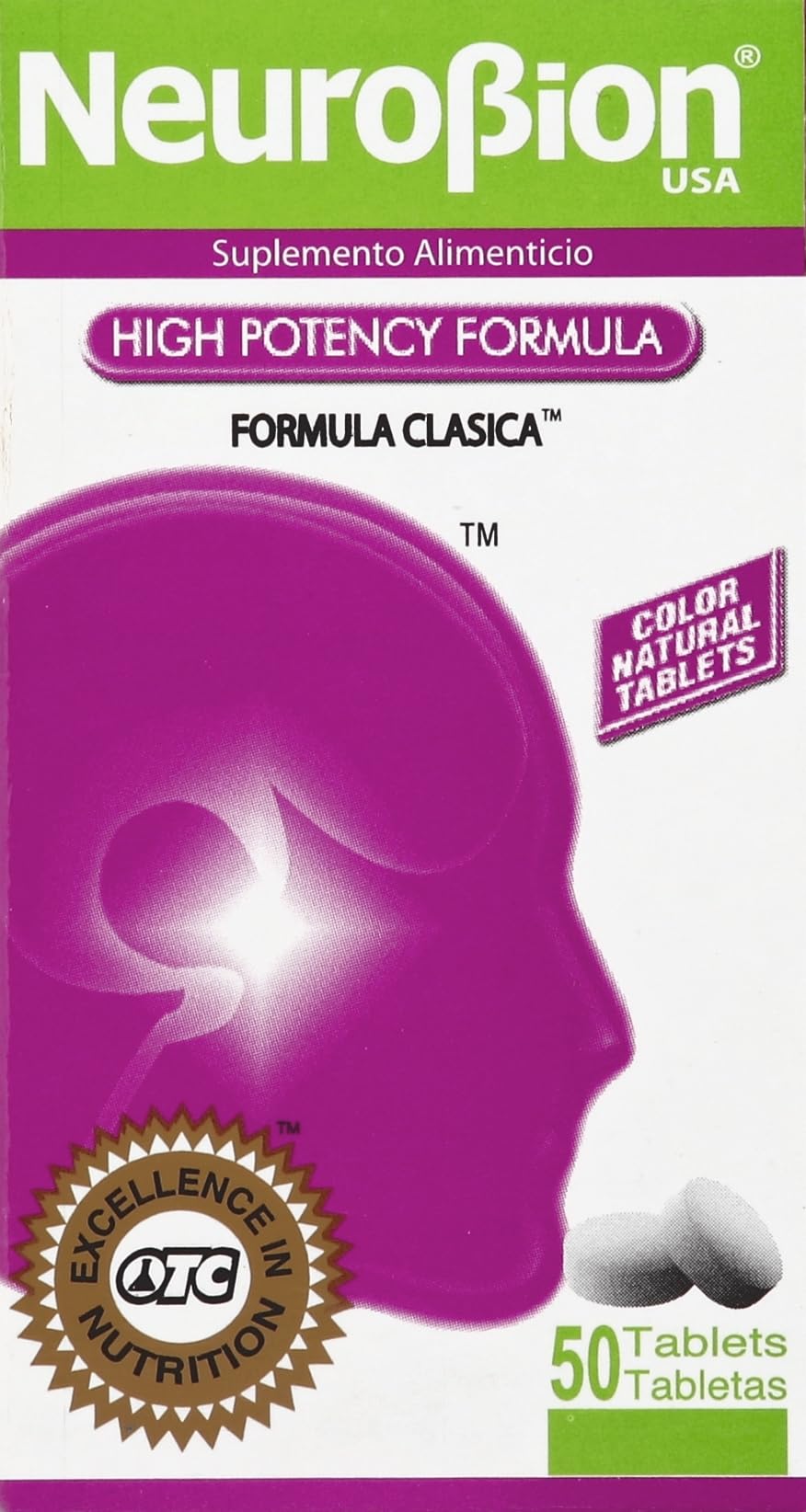Neurobion Clásico en botella, suplemento de vitamina B para apoyar energía y salud nerviosa.