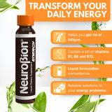 Neurobion Energía Líquida, etiqueta clara con vitaminas y cafeína.