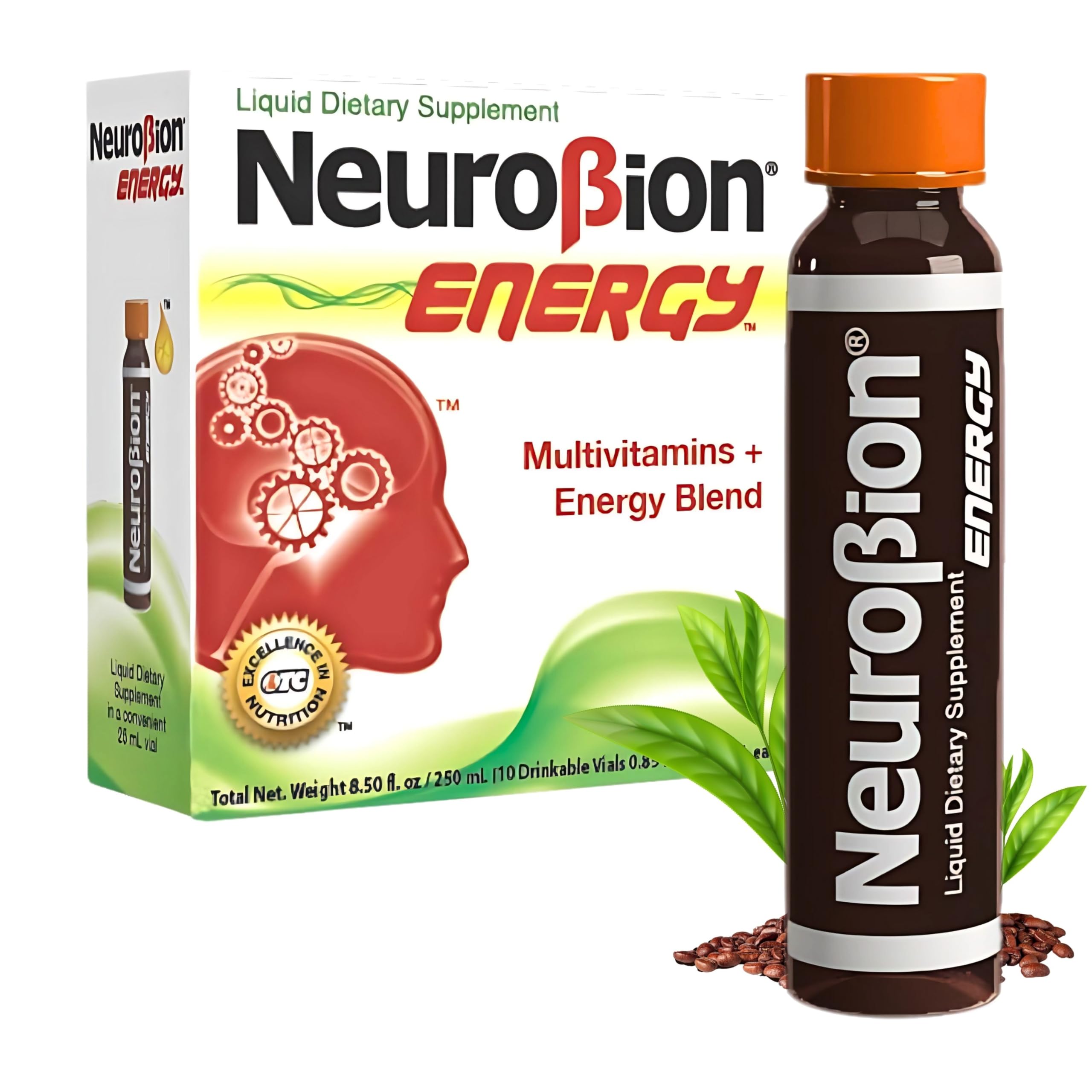 Neurobion Energía Líquida, vial frontal, aporta vitaminas para la energía diaria.