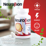 Neurobion Energy: cápsulas dentro de la botella, toma diaria cómoda.