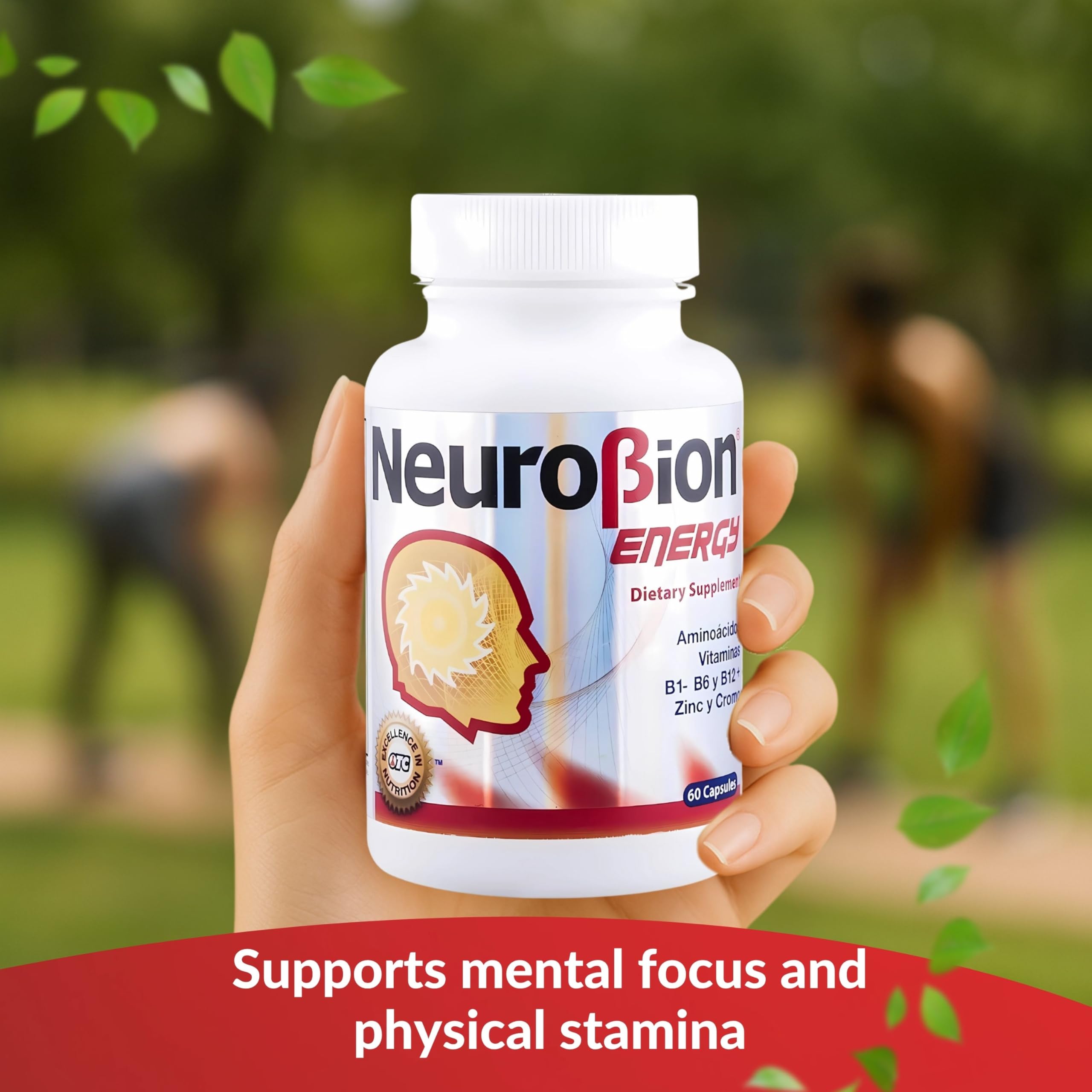 Neurobion Energy: cápsulas sobre mesa, opción para estudio y concentración.