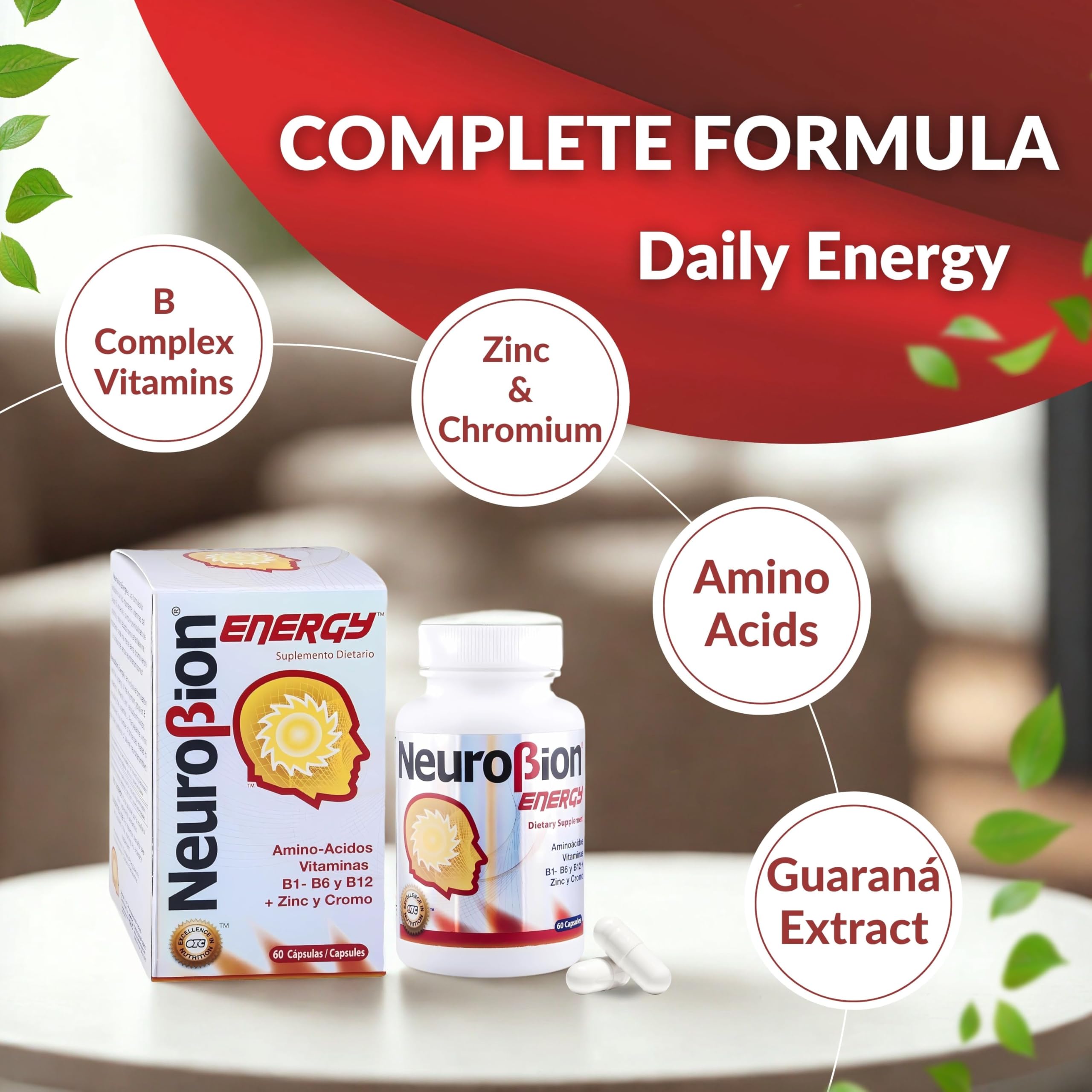 Neurobion Energy: envase cerrado, protección de nutrientes y uso diario.