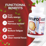 Neurobion Energy: manos sosteniendo la botella, apoyo a la energía diaria.