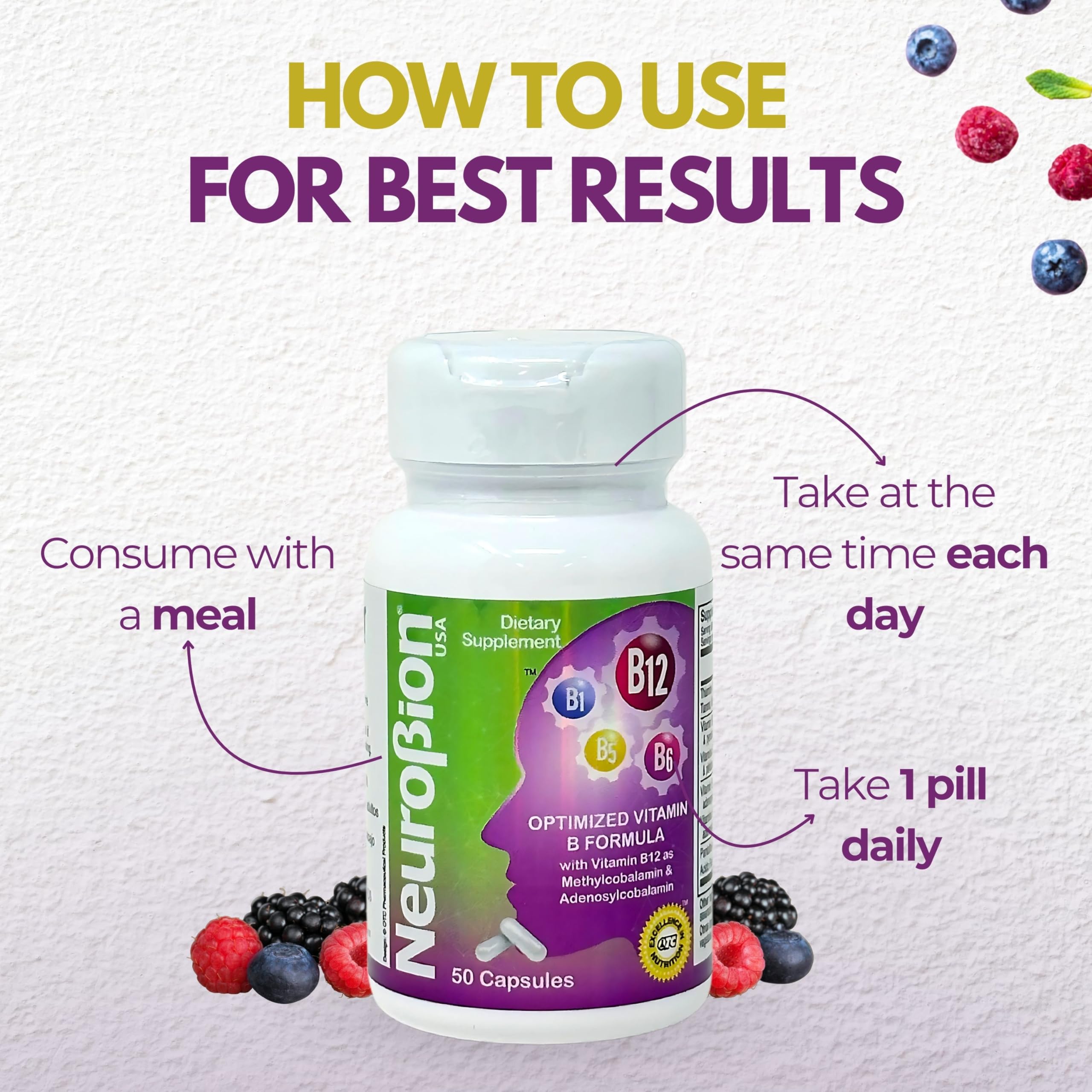 Neurobion Optimizado: fórmula con B1, B5 y B6 para metabolismo.