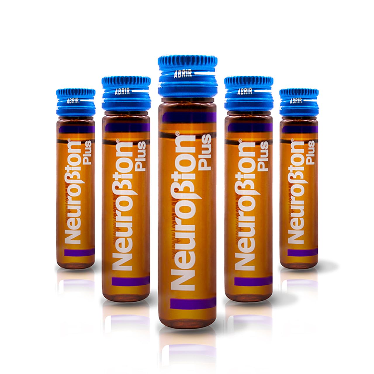Neurobion Plus, vial visible: dosis diaria cómoda para el día a día.