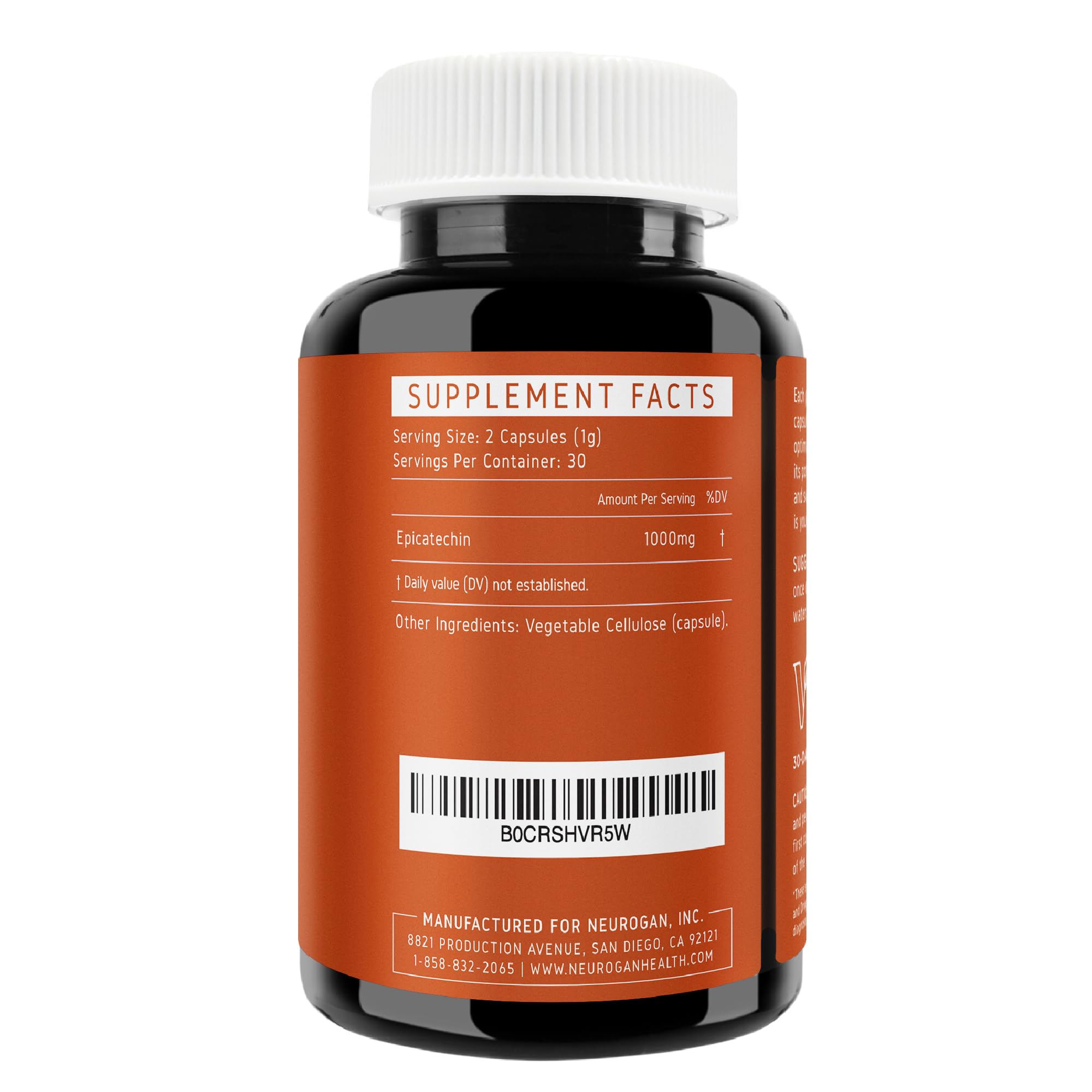 Neurogan Epicatechin: etiqueta frontal resalta el ingrediente y posibles beneficios.