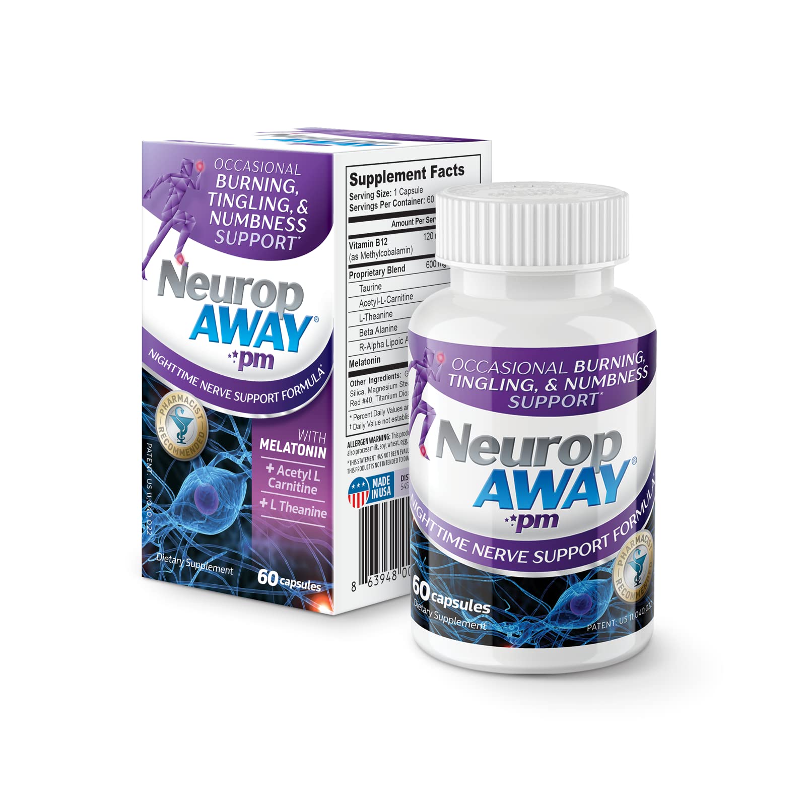 NeuropAWAY PM, detalle de cápsulas de textura suave y fácil consumo
