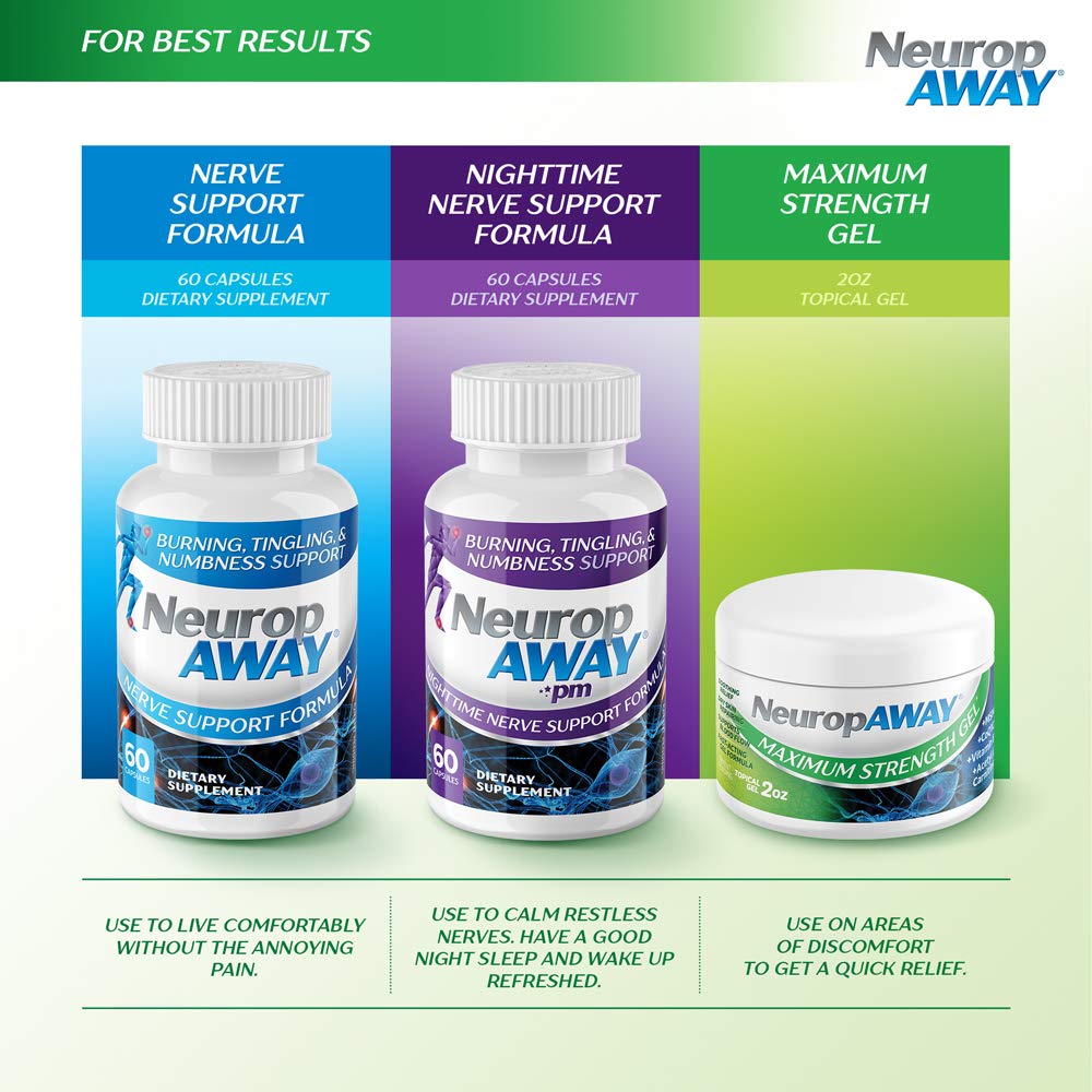 NeuropAWAY Maximum Strength Gel, aceite de argán, piel nutrida y suave.