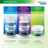 NeuropAWAY Maximum Strength Gel, aceite de argán, piel nutrida y suave.