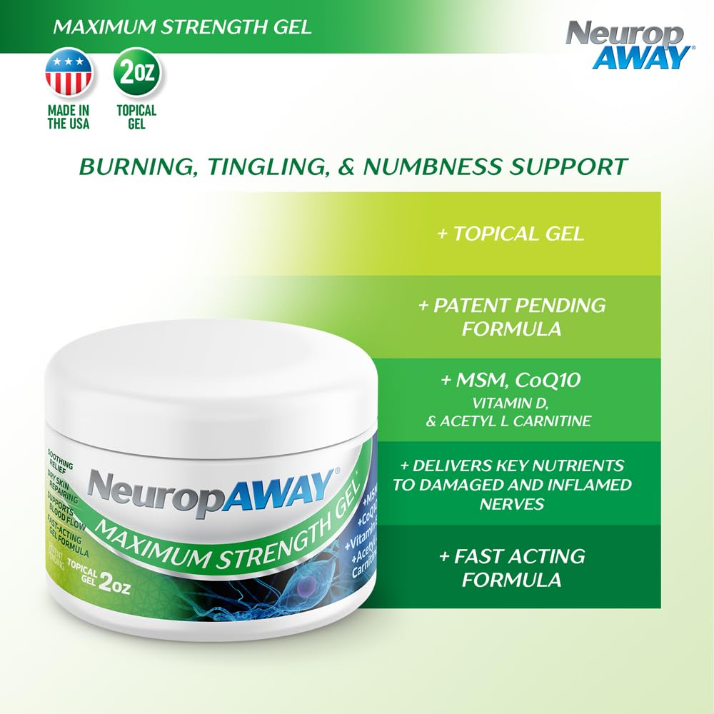 NeuropAWAY Maximum Strength Gel, aplicación en mano, uso cómodo para zonas sensibles.