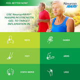 NeuropAWAY Maximum Strength Gel, textura cremosa, deslizamiento suave y confort inmediato.