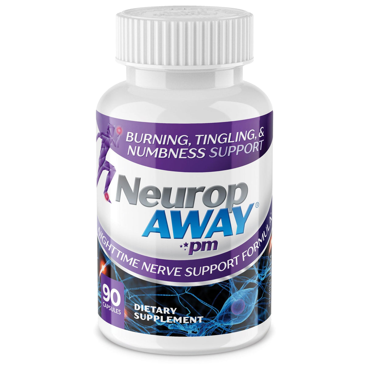 NeuropAWAY Nervo Soporte PM, cápsulas para apoyo nervioso y descanso nocturno.