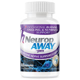 NeuropAWAY PM, botella de soporte nervioso nocturno sobre mesa, uso nocturno