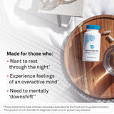 NeuroScience Alpha GABA PM, detalle de ingredientes clave como L-teanina y melatonina.