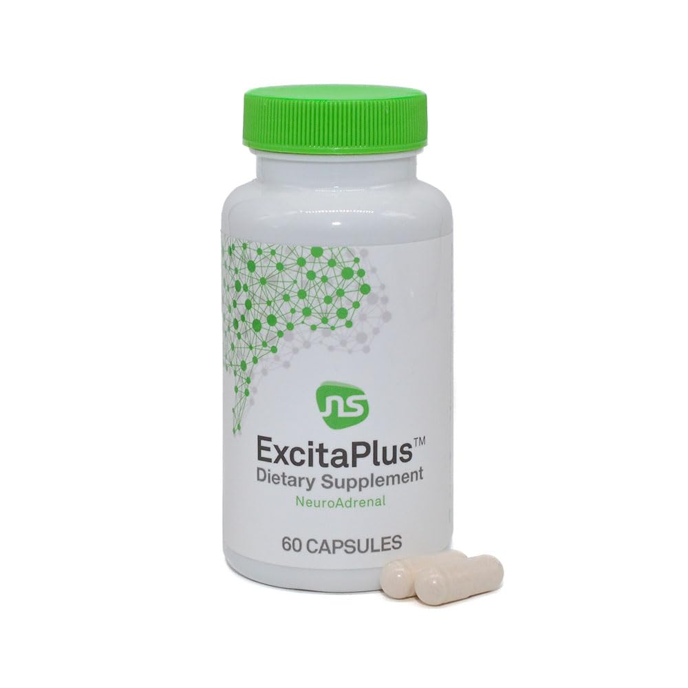 NeuroScience ExcitaPlus, botella detalle, muestra la presentación y energía sostenida.