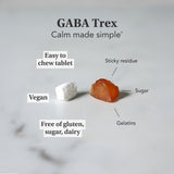 NeuroScience GABA Trex etiqueta vegana que destaca opción libre de productos animales.