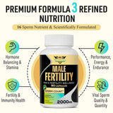 Neusupp Fertilidad, raíz de maca visible como componente natural de apoyo.