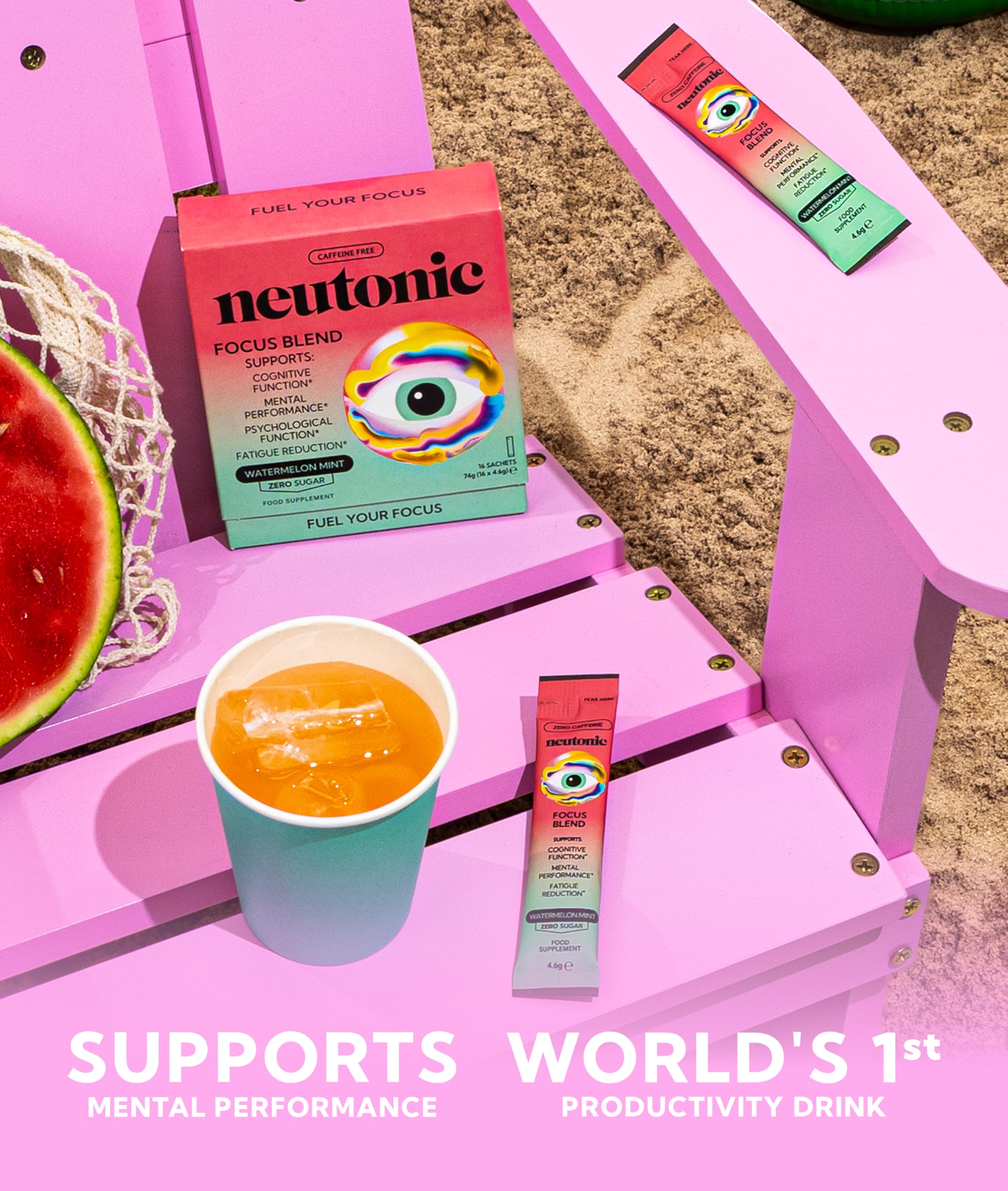Neutonic sabor natural sandía menta: experiencia fresca para beber en cualquier momento.
