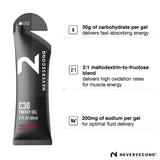 Neversecond C30 Energy Gel textura ligera para consumo rápido en carrera