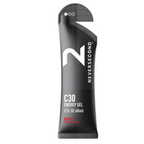 Neversecond C30 gel energético sabor frambuesa en paquete para entrenamiento
