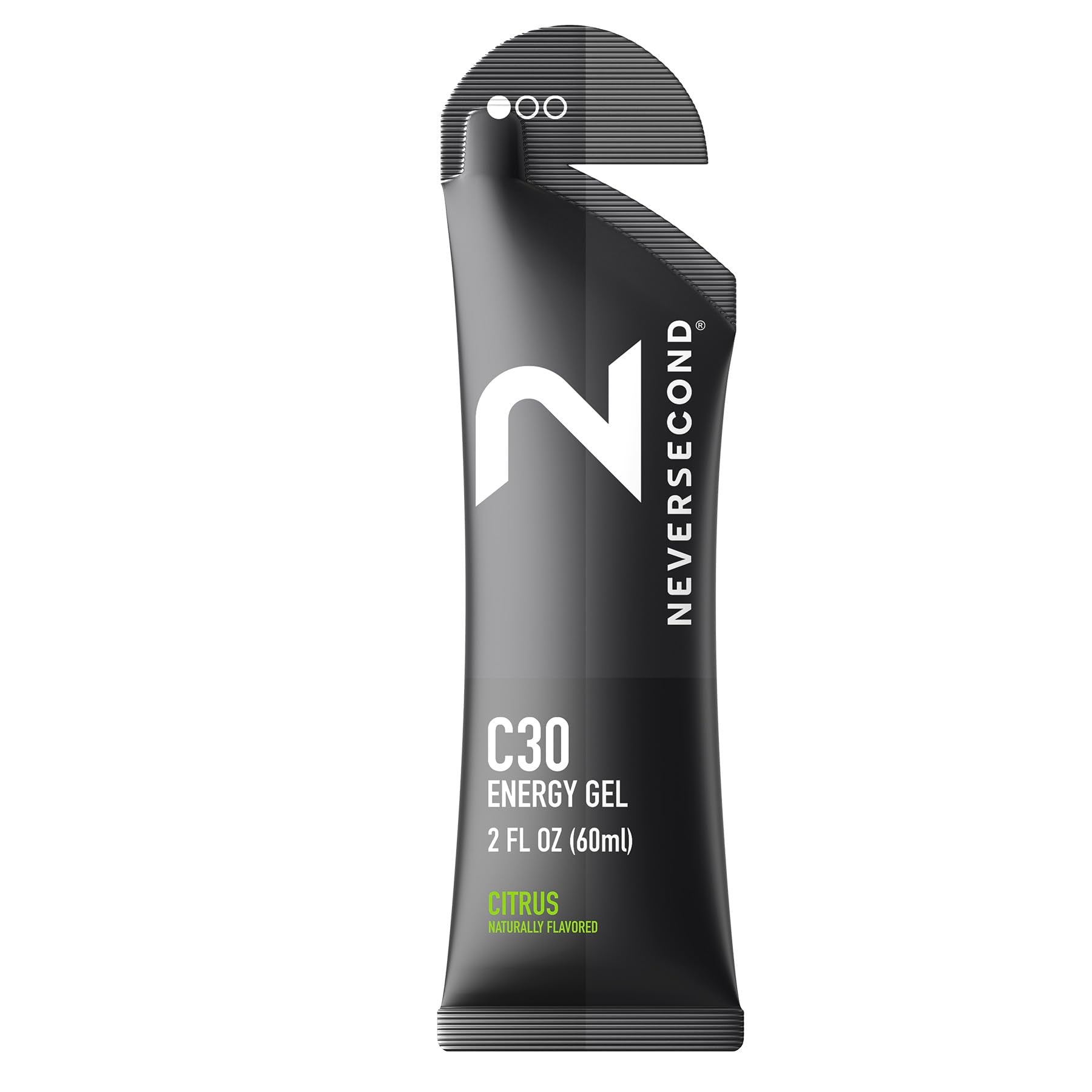 Neversecond C30 Gel energía citrus en envase, energía rápida para entrenamientos