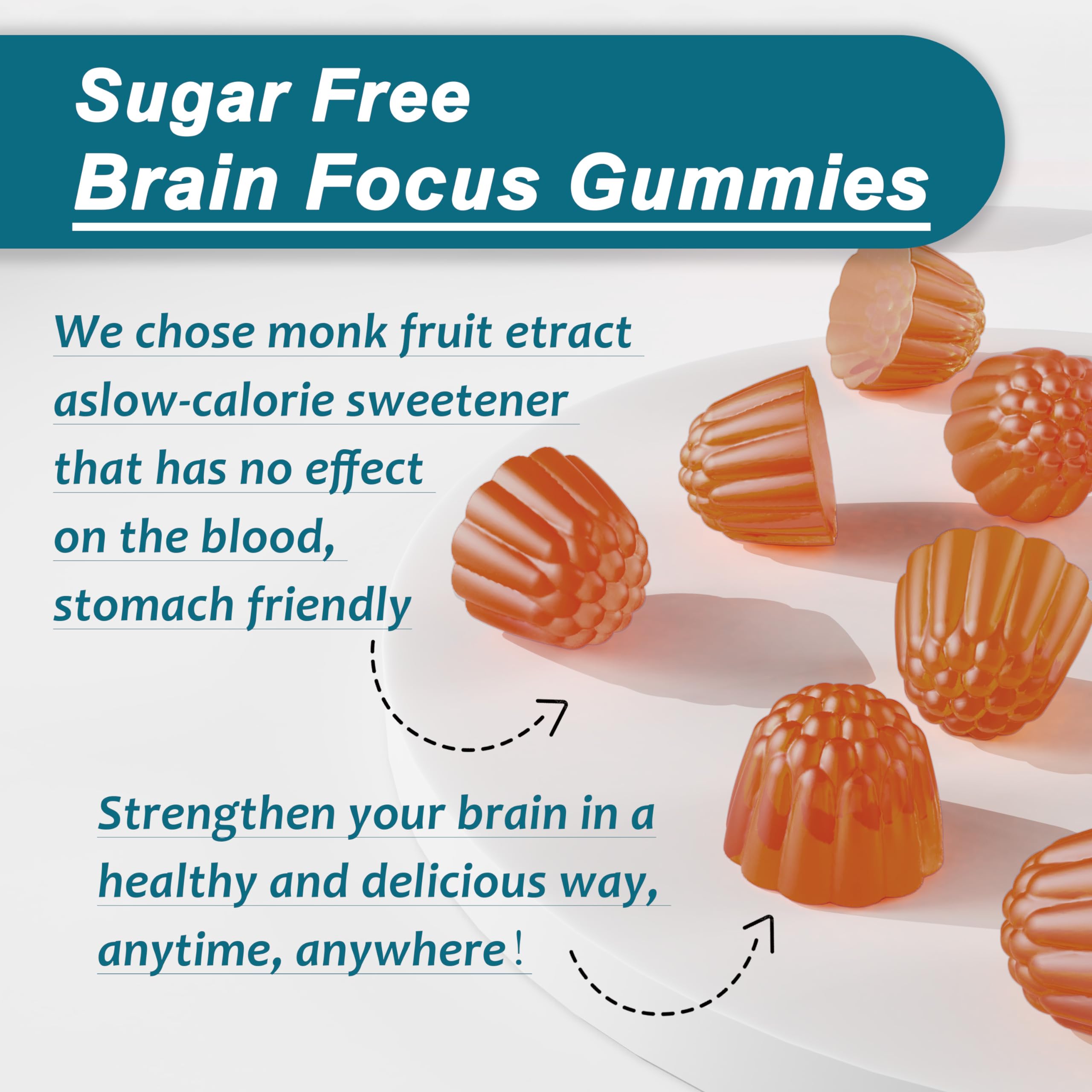 NEVISS 11-en-1 gomitas cerebro, bolsa de viaje para concentración