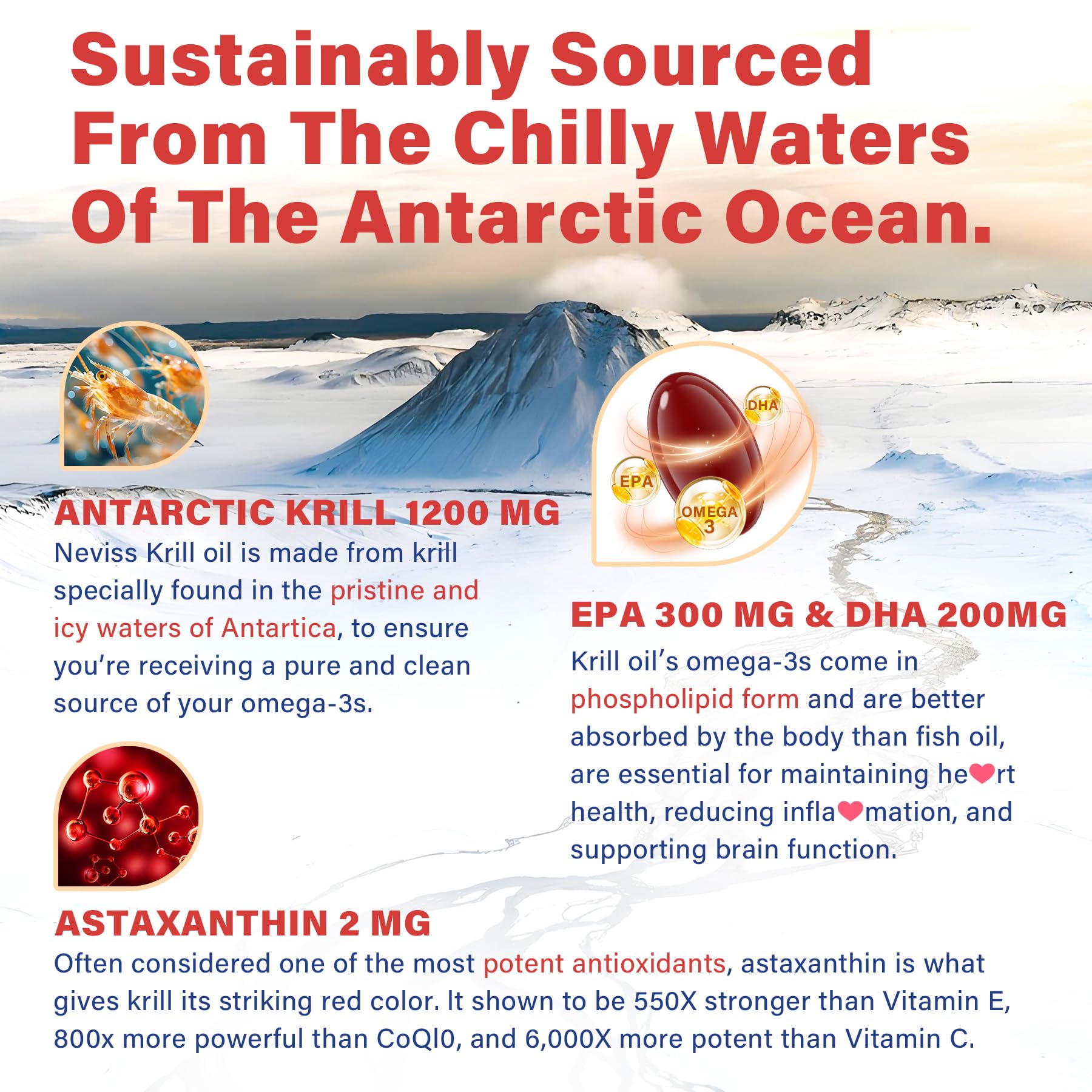 NEVISS Aceite Krill Antártico etiqueta clara: calidad certificada y fuente sostenible.