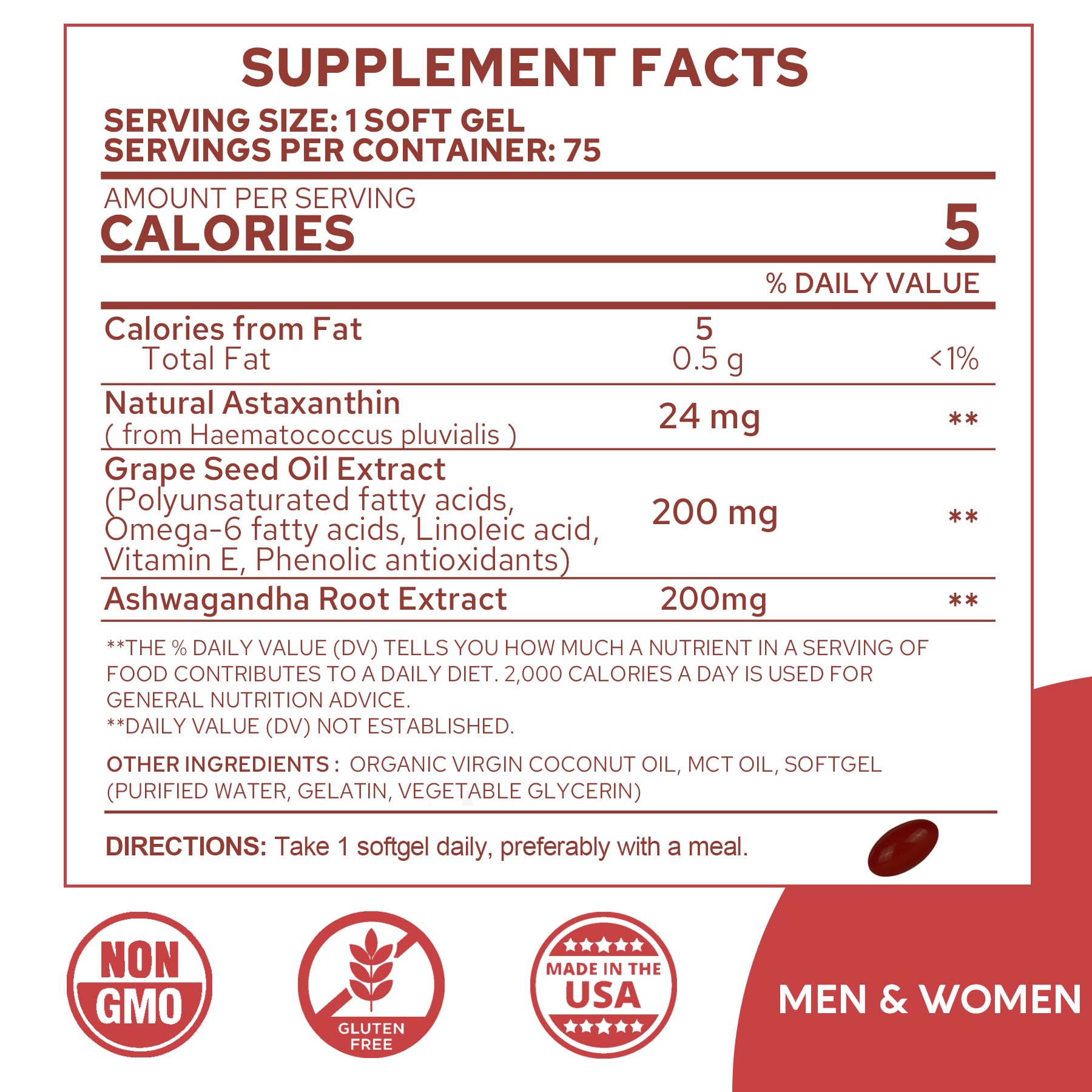 NEVISS Astaxantina 24 mg con aceite MCT de coco para mejor absorción