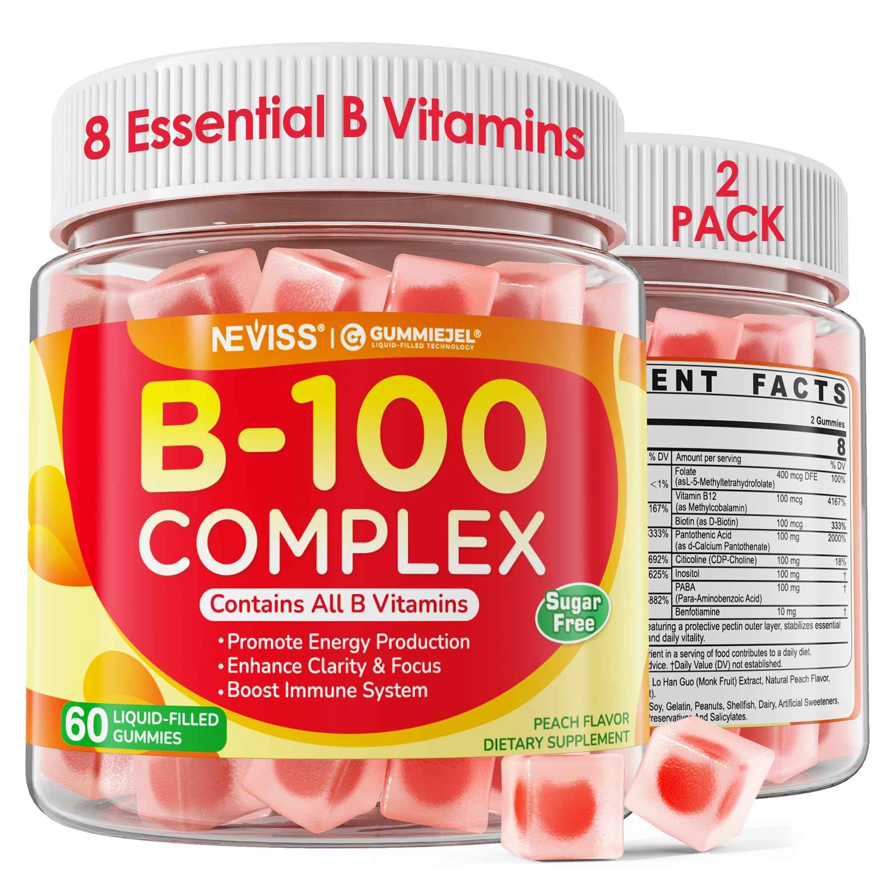 NEVISS B100 gominolas de fruta para energía diaria