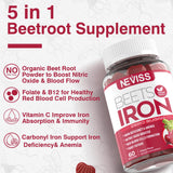 NEVISS Beet Root Gummies textura gomosa, sabor suave y agradable.