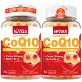 NEVISS gominolas CoQ10 en botella, enfoque en la dosis de 200 mg por gomita