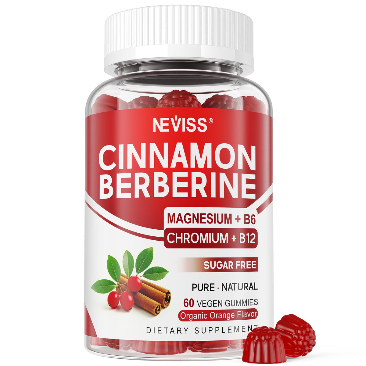 NEVISS gominolas berberina canela Ceilán, sabor suave para hábitos alimentarios