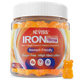 NEVISS gominolas de hierro vegano 18 mg para apoyo diario de energía.