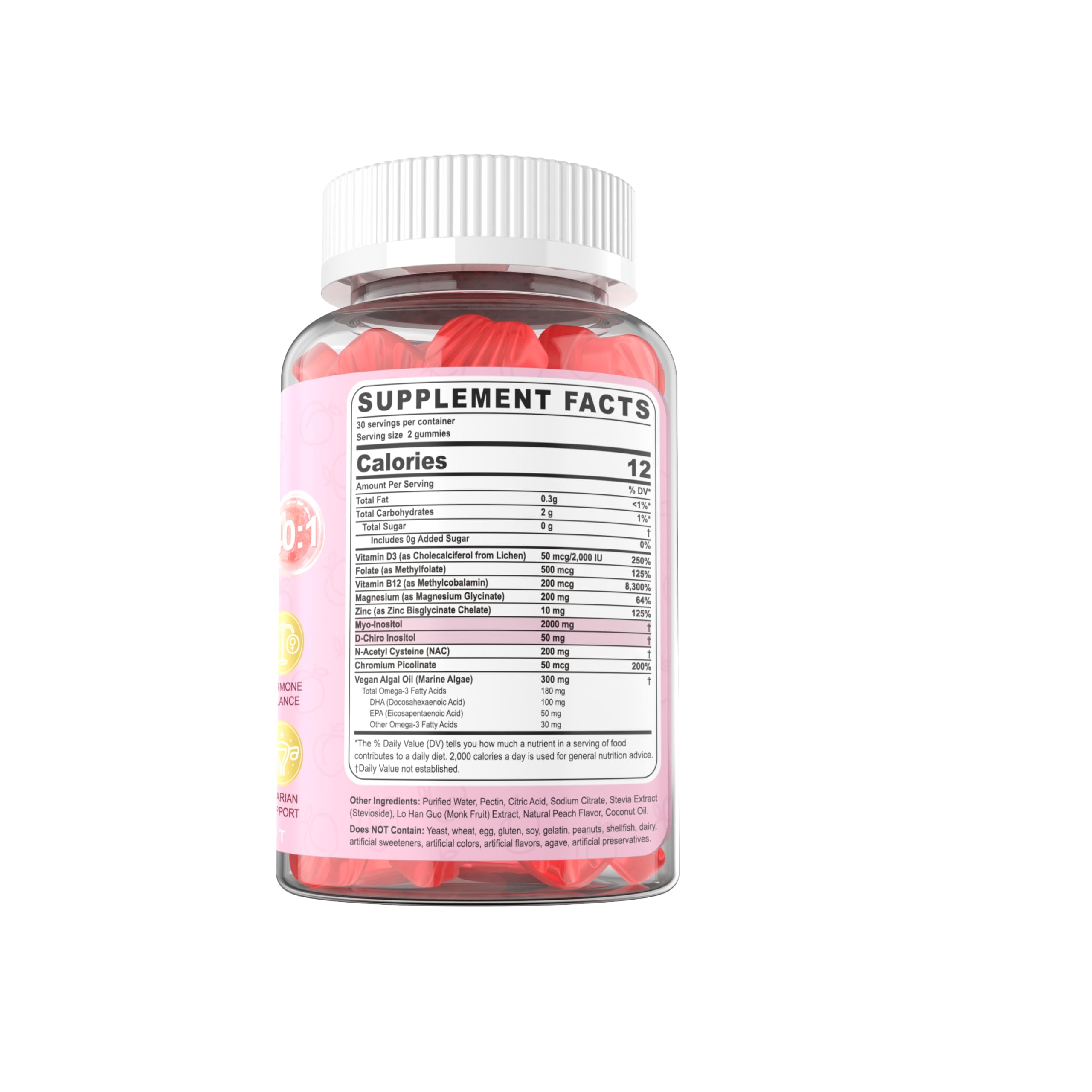 NEVISS Gomitas con aceite de algas Omega-3 para DHA/EPA vegetales.