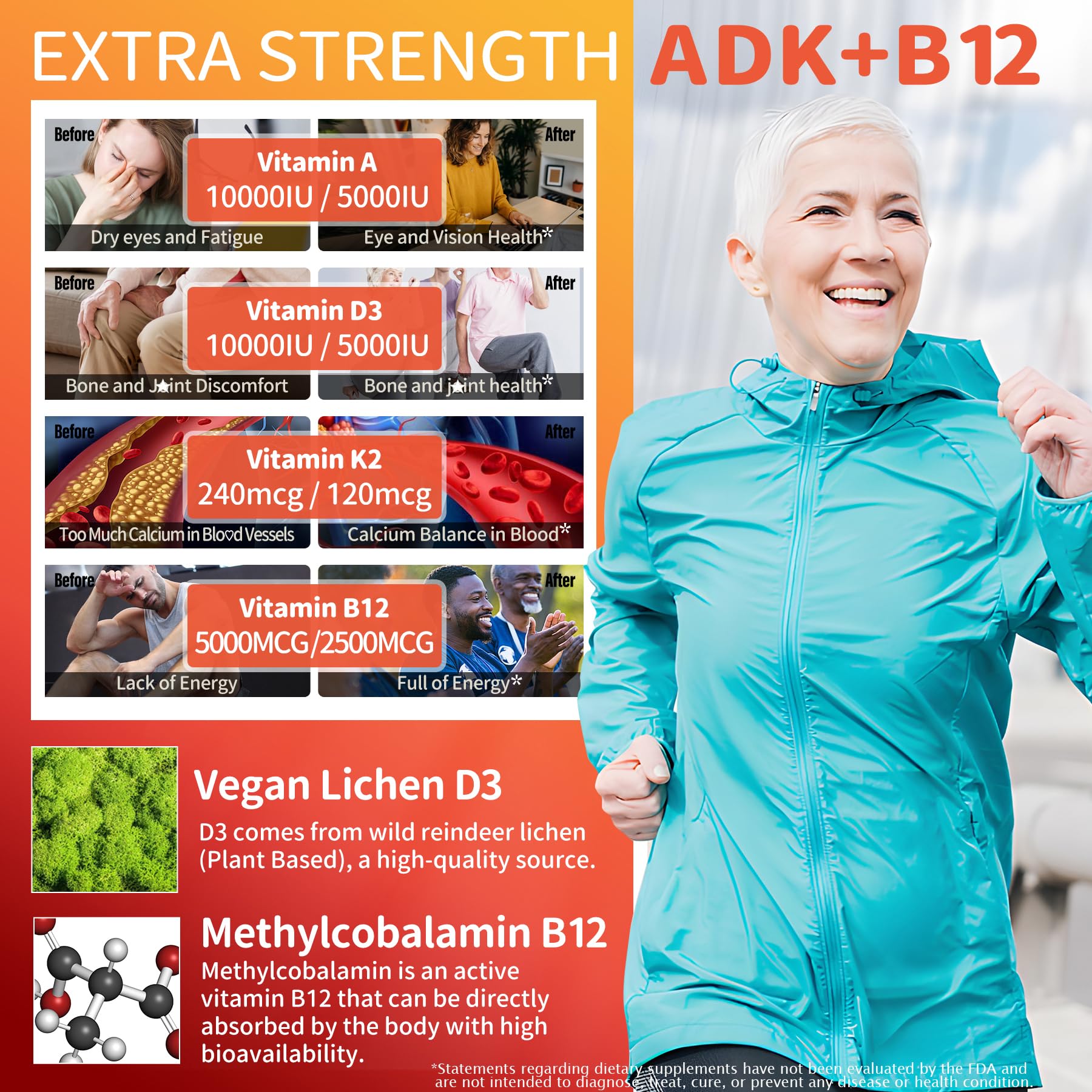 NEVISS gominas ADK-B12, dosis diaria recomendada