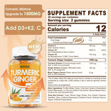 NEVISS gomitas curcuma jengibre, primer plano de textura masticable