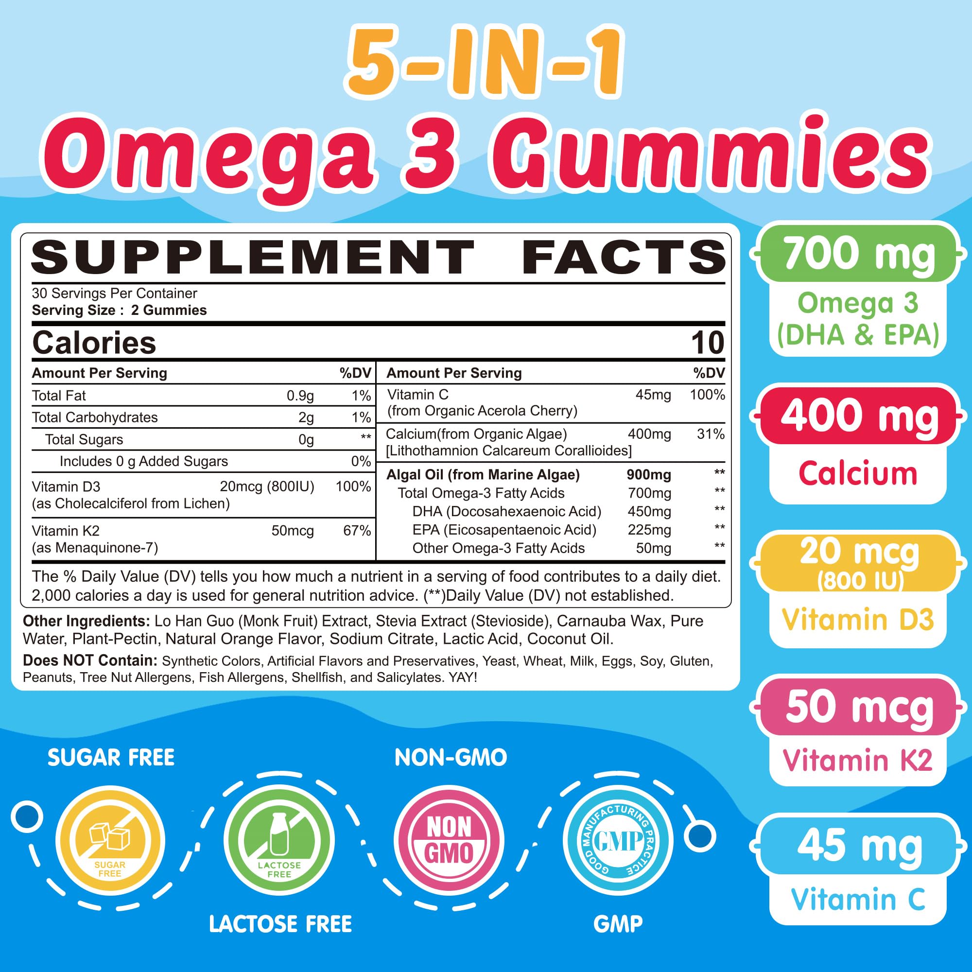 NEVISS Kids Omega-3 gominolas dosis diaria: dos gomolas para consumo diario.