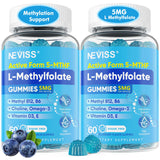 NEVISS L-metilfolato gummies botella: impulso diario de energía y enfoque.